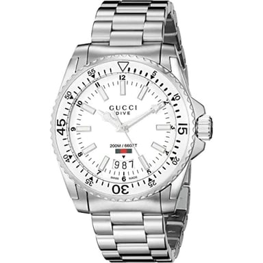 Gucci YA136302 Herren-Tauchuhr - 40 mm Edelstahl & 200 m wasserdicht