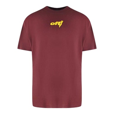 Off White - T-Shirt für Herren, Übergroß (Burgunderrot)