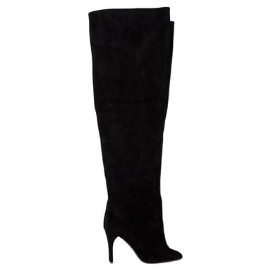 Alaïa Overknee-Stiefel aus schwarzem Wildleder