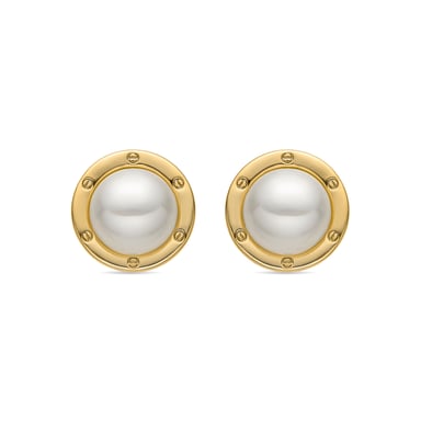 Luxenter Ohrringe mit 18k Gold-Finish weißer Perle - Ciada
