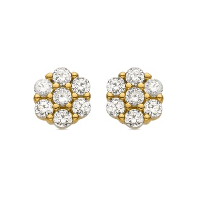 Luxenter-Ohrringe aus 925er Sterlingsilber und Brillant-Zirkonia in 18k Gelbgold - Oris