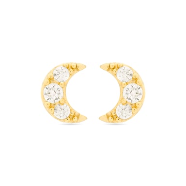 Luxenter Ohrringe aus 925 Sterling Silber und Brillant Zirkonia in 18k Gelbgold - Luna