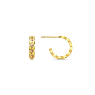 Luxenter Ohrringe mit glänzendem 18k Gold Finish Zirkonia - Efla