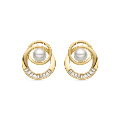 Luxenter Ohrringe mit weißer Perle in 18k Goldoptik - Lebya