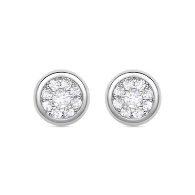 Luxenter Rhodium plattierter Brillant Zirkonia Ohrringe - Zasul