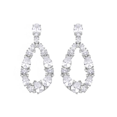 Luxenter 925 Sterling Silber und Rhodium plattierte Brillant Zirkonia Ohrringe - Madne