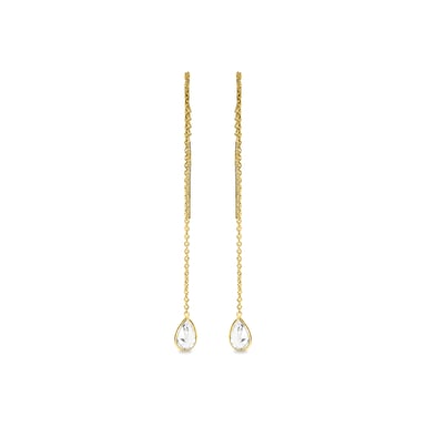 Luxenter Ohrringe aus 925er Sterlingsilber mit funkelnden Zirkonias in 18K Gelbgold - Essential
