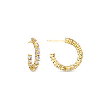 Luxenter Ohrringe mit glänzendem 18k Gold Finish Zirkonia - Chenfa