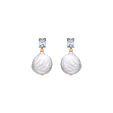 Luxenter Sterling Silber 925 und weiße Perlenohrringe in 18k Gelbgold - Dyafa