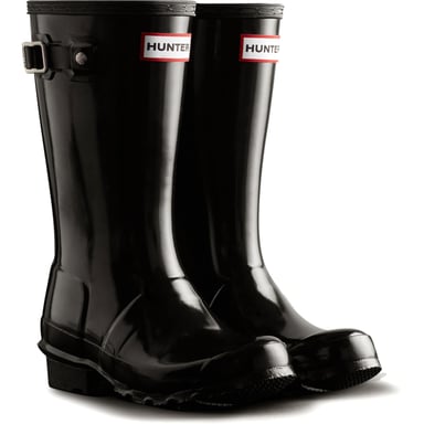 Hunter Junior Originals Glanzstiefel Gummistiefel für Kinder in Schwarz
