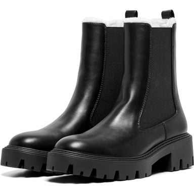 Only BETTY-9 warm gefütterte Ankle-Boots mit Absatz, Polyurethan - Schwarz