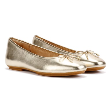 FitFlop Delicato Leder Damen Gold Flats