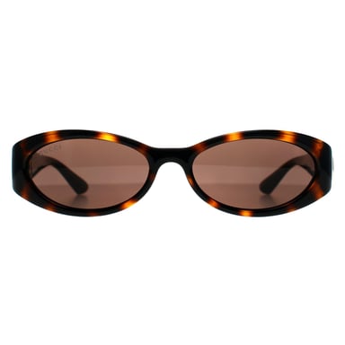 Gucci Oval Womens Shiny Dark Havana Dunkelbraun GG1660S
