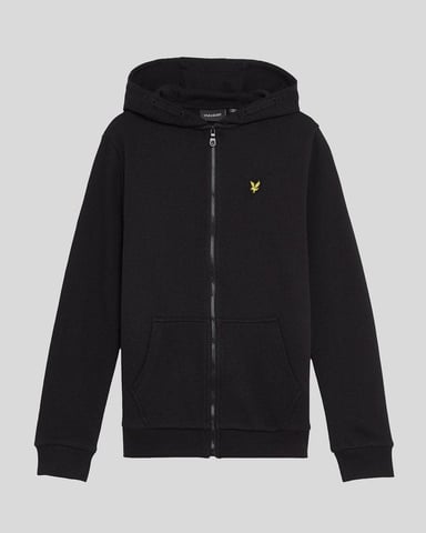 Lyle & Scott Jungen Loopback-Baumwoll-Kapuzenpullover mit durchgehendem Reißverschluss - Schwarz
