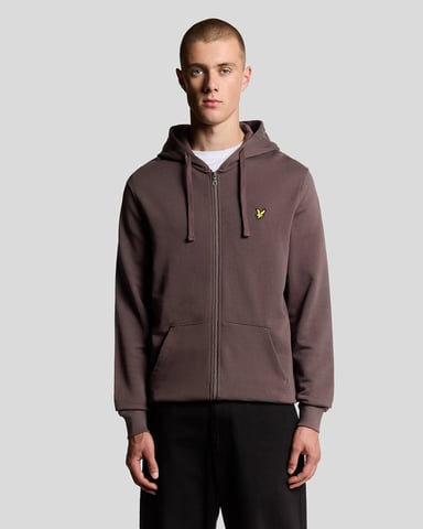 Lyle & Scott Loopback Baumwoll Full Zip Hoodie - Braun