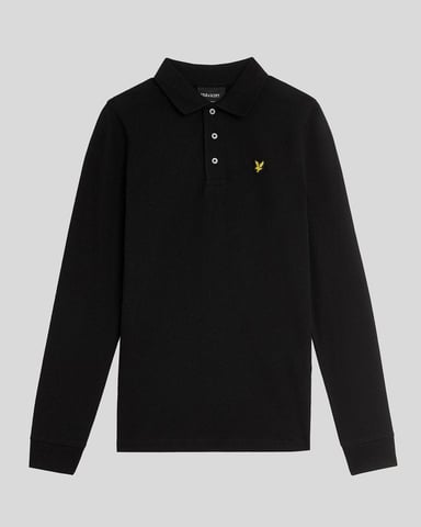 Lyle & Scott Jungen Langarm-Poloshirt aus Baumwolle - Schwarz