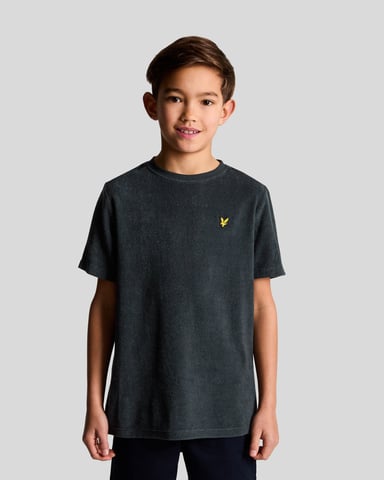 Lyle & Scott Frottee-T-Shirt für Jungen – Marineblau