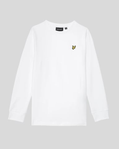 Lyle & Scott Langarm-Baumwoll-T-Shirt für Jungen – Weiß