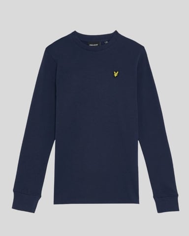 Lyle & Scott Langarm-Baumwoll-T-Shirt für Jungen – Marineblau