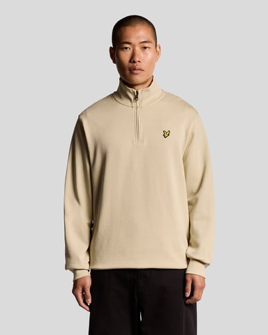 Lyle & Scott Baumwoll Loopback 1/4 Zip Sweatshirt - Grau
