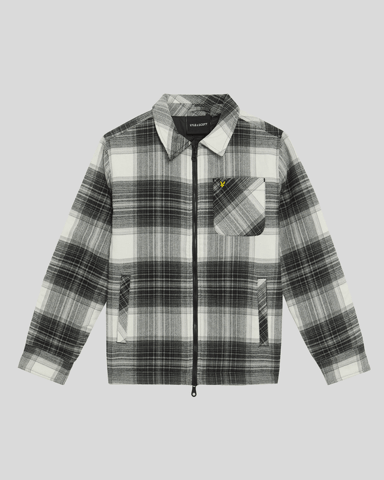 Lyle & Scott Jungenjacke mit gebürstetem Karomuster, Schwarz