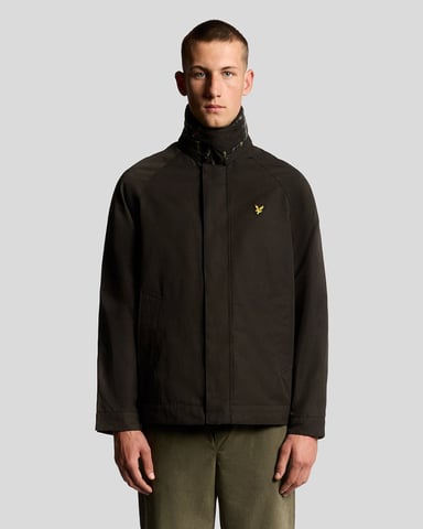 Lyle & Scott Jagdjacke mit Tartan-Futter – Schwarz