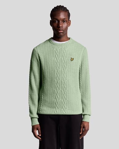 Lyle & Scott Gerippter Zopfmusterpullover - Blau