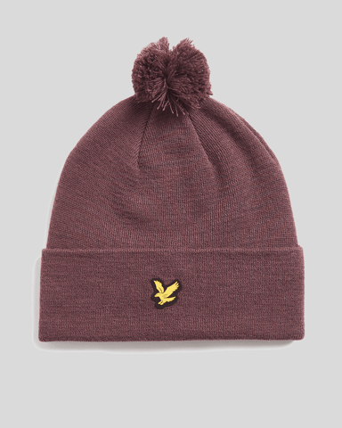 Lyle & Scott Golf Beanie aus Merinowollmischung - Lila