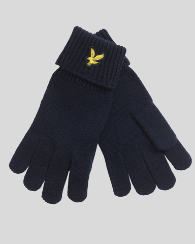 Lyle & Scott Handschuhe aus Merinowollmischung – Marineblau