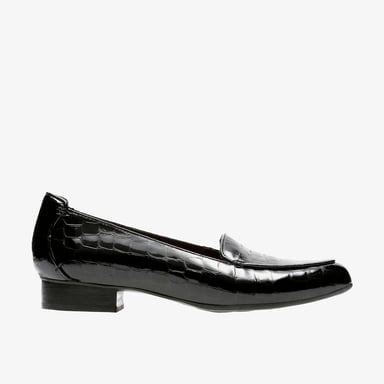 Keesha Luca Schwarz Lack/Krokodil Schuhe