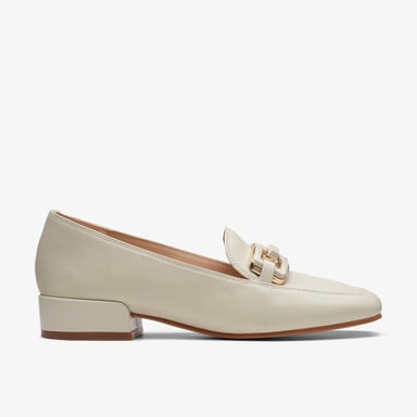 Seren30 Einfache Elfenbeinleder Schuhe