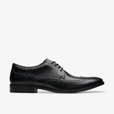 Brandon Limit Brogue schwarze Lederschuhe