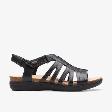 April Belle Schwarze Leder Sandalen
