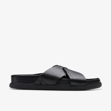 Torford Cross schwarze Leder-Sandalen