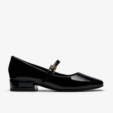Seren30 Schnalle Schwarze Lackschuhe