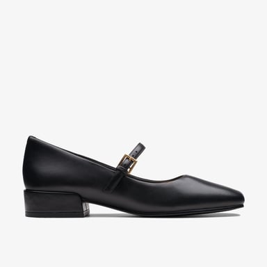 Seren 30 Schnalle Schwarze Leder Schuhe