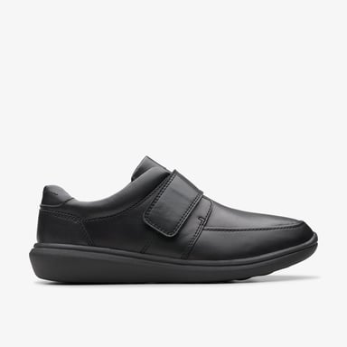 Watchet Riemen Schwarze Leder Schuhe