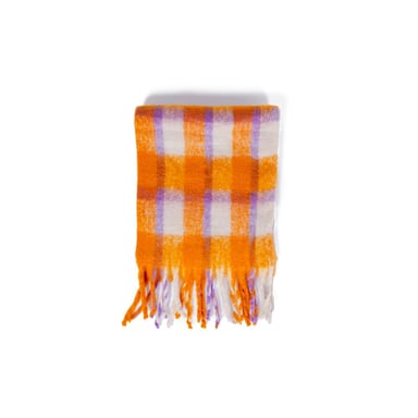 Woven Scarf Gingham Check Orange