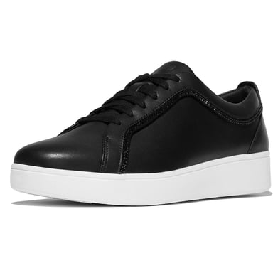 Fitflop Rally Leder Damen Schwarz Sneakers