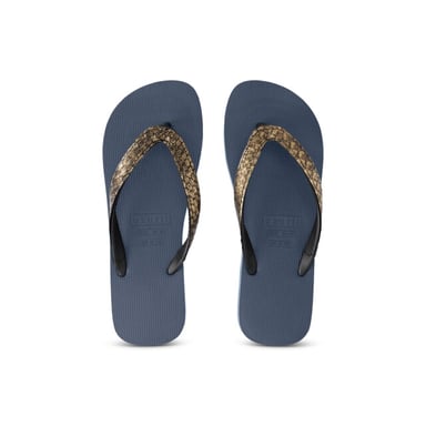 Python Bronze Flip Flop Marineblau