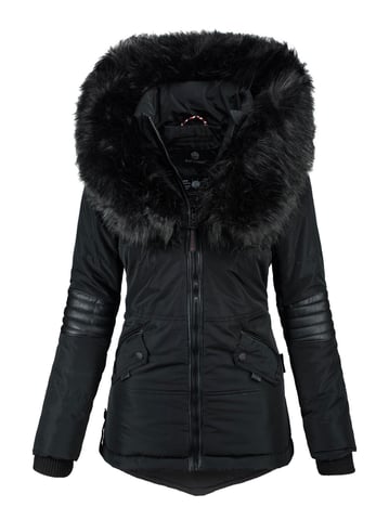 Navahoo Damen Winterjacke Nirvana – Warm, Mit Pompösem Kunstfellkragen & Teddyfellfutter