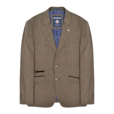 Lambretta Herren Morgan Fischgrät-Blazer (Braun)