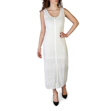 Spitzen-Midi-Kleid mit Knopfleiste