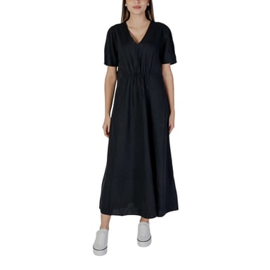 Lässig geschnittenes Maxikleid mit V-Ausschnitt und kurzen Ärmeln