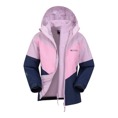 Mountain Warehouse - "Lightning II" Jacke, wasserfest 3 in 1 für Kinder (Dunkelblau/Pink)