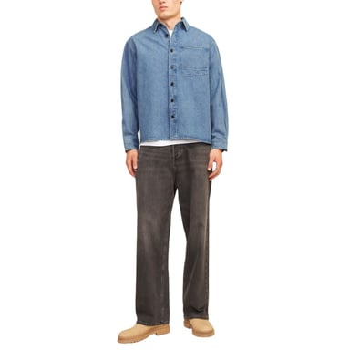 Denim-Hemd Langarm Klassische Passform