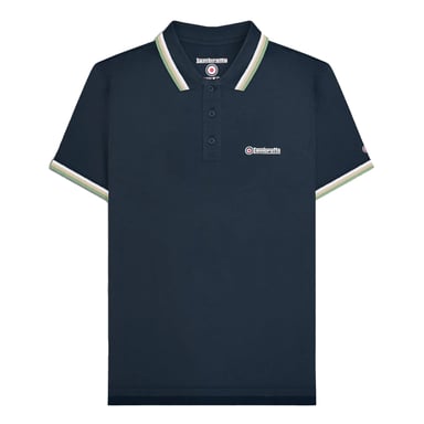 Lambretta - "SS25" Poloshirt für Herren (Marine/Weiß/Steinfarben/Basilikum)