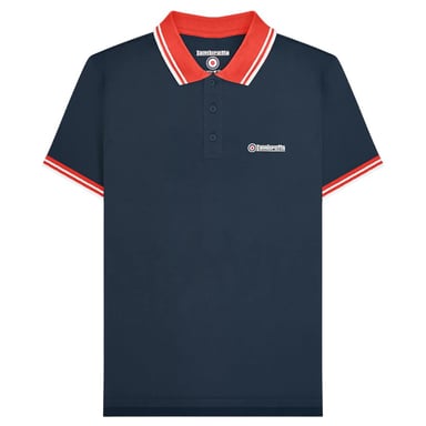 Lambretta Herren Polohemd mit kontrastierenden Kanten (Marineblau/Rot)
