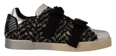 Tweed Schnallen Sneaker im Casual-Stil