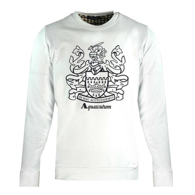 Aquascutum - Sweatshirt für Herren, Rundhalsausschnitt (Weiß)